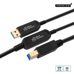 Premium MicroConnect USB 3.0 Optical Cable 30 ft - High-Speed, Durable, Reliable (MC-USB3.0AB15OPT)